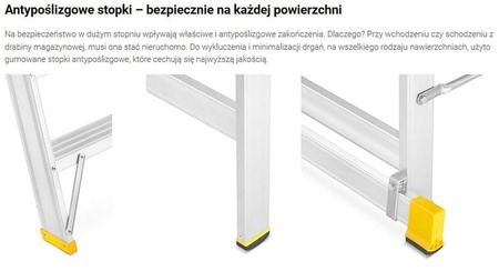 Drabina magazynowa - mostek jednostronny Aloss (wysokość robocza: 3,50m) 99674604