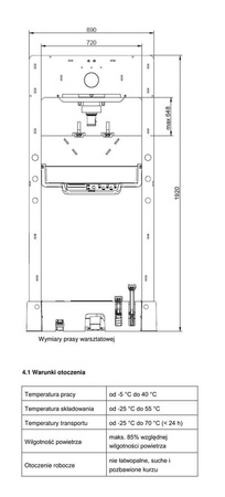 Hyrauliczna prasa warsztatowa wzmocniona z pedałem Unicraft (siła nacisku: 50 t) 32269563
