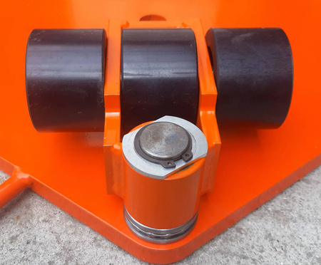 Wózek rotacyjny bez płyty obrotowej do transportu maszyn, urządzeń i sprzętu (rolki: 9x poliamidowe toczone, nośność: 3 ton) 50279760