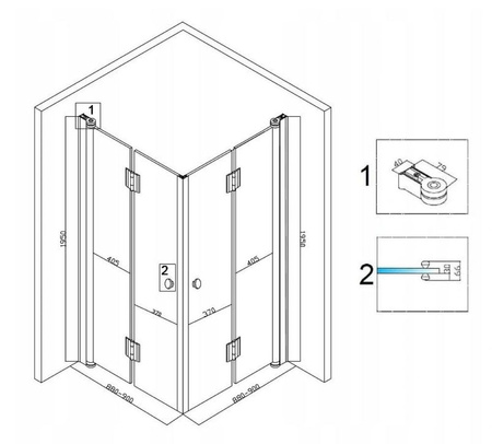 Kabina prysznicowa 90x90 szkło 6mm czarna 23178185