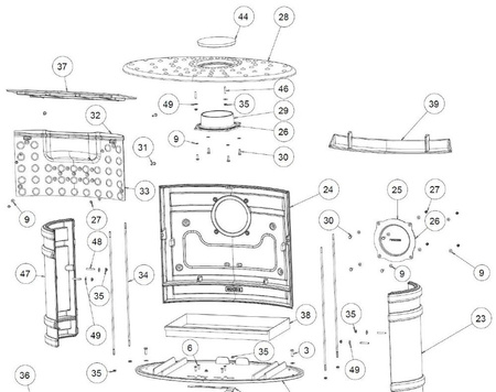 Piec wolnostojący 12kW Angor (górna lub tylna średnica wylotu spalin: 150mm) - spełnia anty-smogowy EkoProjekt 86854952