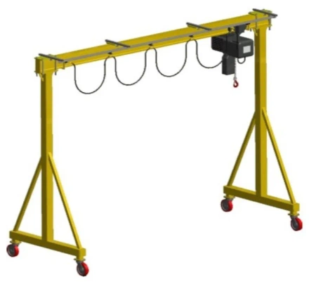 Wyciągarka bramowa skręcana miproCrane, wyciągarka łańcuchowa elektryczna zintegrowana z wózkiem elektrycznym + kaseta sterująca (udźwig: 2000 kg, wysięg: 4882 mm, wysokość podnoszenia: 4183 mm) 33977118