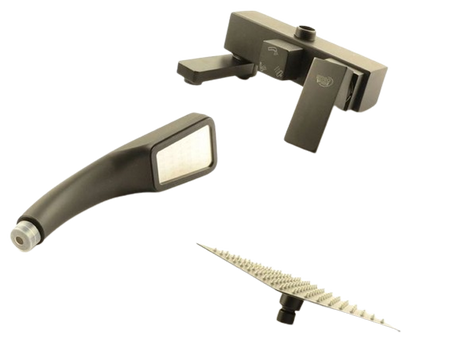 Bateria prysznicowa czarna zestaw + deszczownica 23178271