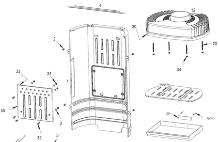 Piec wolnostojący 10kW Cassine (górna średnica wylotu spalin: 150mm, kolor: antracyt) spełnia anty-smogowy EkoProjekt 86854943