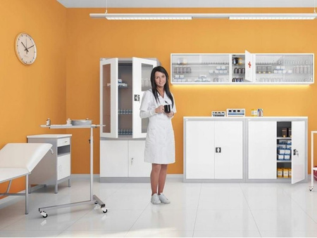 Szafa na leki lekarska medyczna, kolor: RAL7035 (jasnoszary) (wymiary: 1800x800x435 mm) 09276468