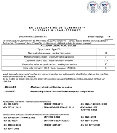 Kuchnia węglowa kocioł CO z płaszczem wodnym 12-14kW, do wyboru: kolor kuchni (średnica wylotu spalin: 120 mm) - spełnia anty-smogowy EkoProjekt 99681703