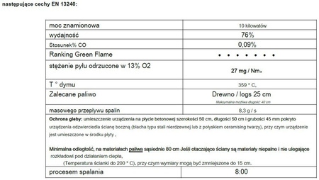 Piec wolnostojący 10kW Cassine (górna średnica wylotu spalin: 150mm, kolor: antracyt) spełnia anty-smogowy EkoProjekt 86854943