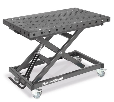 Stół montażowo-spawalniczy z hydrauliczną regulacją wysokości Schweibkraft (nośność: 300 kg, powierzchnia robocza: 1200x800 mm, wysokość robocza: 460-1060 mm) 32278512