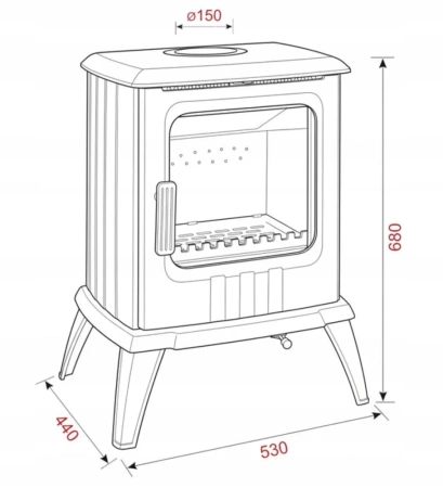 Piec koza żeliwny kominek kominkowy 5,8kW - spełnia anty-smogowy EkoProjekt 04482049