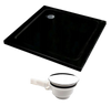Brodzik slim kwadratowy czarny 90x90 akryl + syfon 23178192
