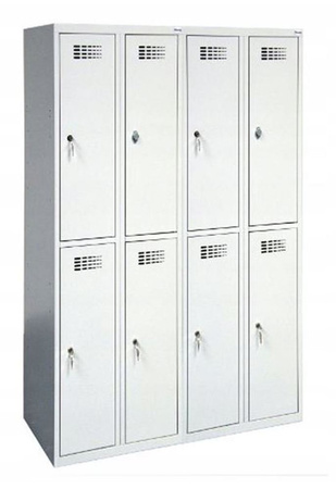 Szafka ubraniowa socjalna 8 komór, kolor: RAL7035 (jasnoszary) (wymiary: 1800x1200x500 mm) 09276027