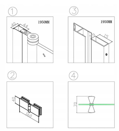 Drzwi prysznicowe 110 cm składane Ścianka black 23179595