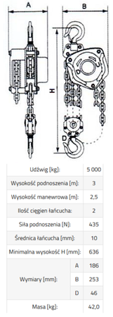 IMPROWEGLE Wyciągarka łańcuchowa (udźwig: 5000 kg, wysokość podnoszenia: 3 m) 33938955