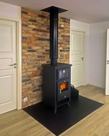 Piec stalowy wolnostojący z płaszczem wodnym i piekarnikiem 10kW - spełnia anty-smogowy EkoProjekt 04483307