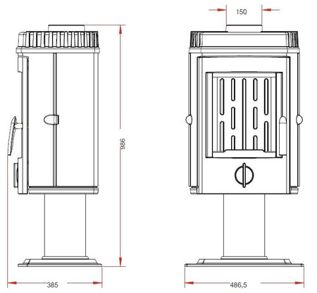 Piec wolnostojący 8kW Mesnil (górna średnica wylotu spalin: 150mm, kolor: antracyt) - spełnia anty-smogowy EkoProjekt 86854939