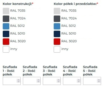 Szafa z 5 wysuwanymi przedziałami do opraw narzędziowych CNC (wymiary: 2120x1060x1100 mm) 16083250