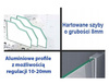 Calbati Kabina prysznicowa 120x80 jakość mocna szkło 8mm 23178262