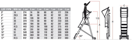 Drabina magazynowa jezdna FARAONE (wysokość robocza: 5,44m) 99675058