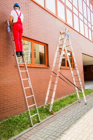 Drabina profesjonalna Krause Monto Tribilo 3x12 na schody (wysokość robocza: 9,30m) 99680064