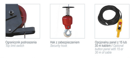 Wciągarka elektryczna linowa budowlana 325kg/30m - do wyboru sterowanie ręczne, lina 08179944