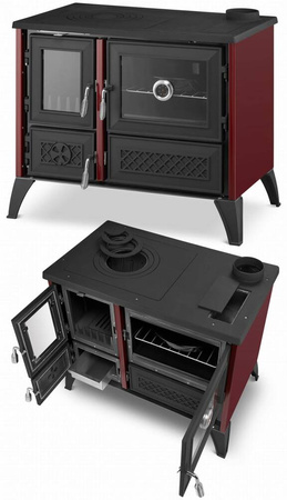 Kuchnia węglowa emaliowana westfalka piec kominek koza 9-11kW (kolor: bordo, średnica wylotu spalin: 130 mm) - spełnia anty-smogowy EkoProjekt 99682583