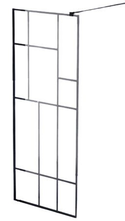Ścianka prysznicowa 80 cm asymetryczna kratka szkło 8mm 23179602