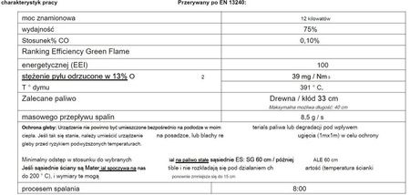 Piec wolnostojący 12kW Argos (wylot spalin: góra) - spełnia anty-smogowy EkoProjekt 86828241