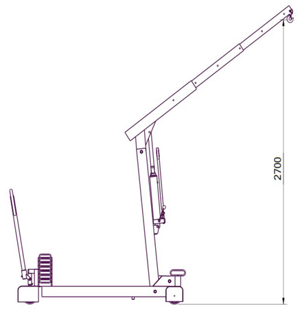 Żuraw hydrauliczny ręczny z przeciwwagą (udźwig: od 130 do 300 kg) 58755419