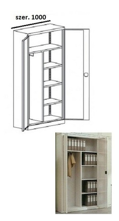 Szafa biurowa z drzwiami skrzydłowymi (wymiary: 1990x1000x435 mm) 00079484