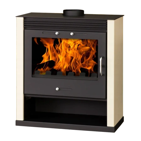 Piec piecyk kominek na drewno 13kW (kolor: kość słoniowa) - spełnia anty-smogowy EkoProjekt 48280256