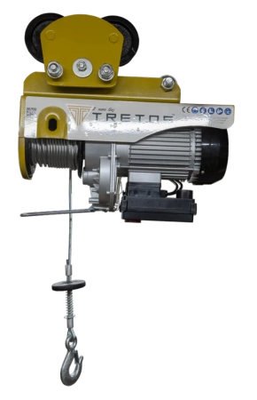 Wciągarka elektryczna linowa z wózkiem elektrycznym i pilotem bezprzewodowym TRETOS Force 500/990kg, 20m (TR-99020)