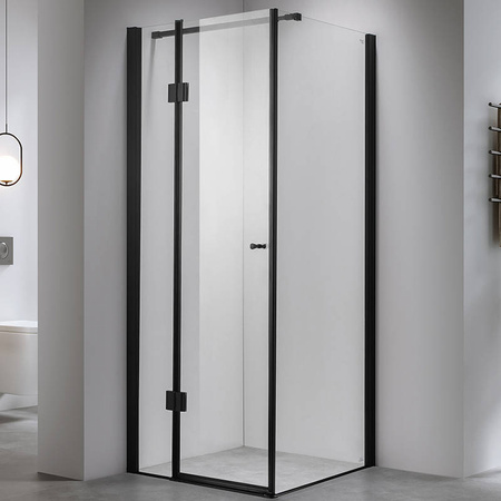 Calbati Kabina prysznicowa kwadratowa Czarna Black 90x90 szkło 6mm 23180044