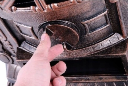 Piec wolnostojący żeliwny 6,5-9kW na drewno (kolor: złoty, średnica wylotu spalin: 120mm) - spełnia anty-smogowy EkoProjekt 65882963