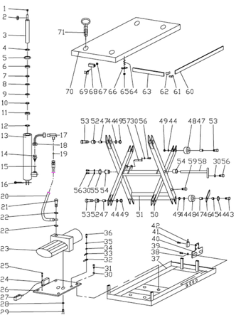 Stół podnośny elektryczny (wymiary platformy: 2000x1200 mm, udźwig: 4000 kg, wysokość podnoszenia min/max: 240-1050 mm) 3109776