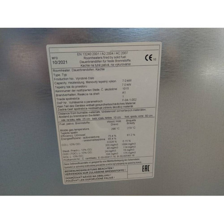 Piec wolnostojący Thorma 2,5-8,5 kW na drewno i brykiet (spaliny: tył) - spełnia anty-smogowy EkoProjekt 88879698