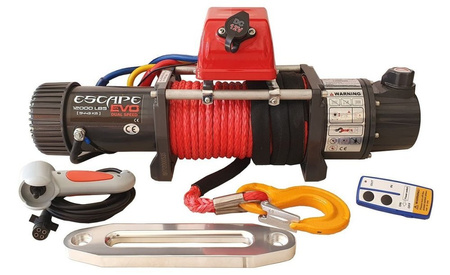 Wyciągarka Escape EVO 12000 lbs [5443 kg] Dual Speed z liną syntetyczną 12V (lina: 10 mm w oplocie 25m 9500 kg +hak) 81877733