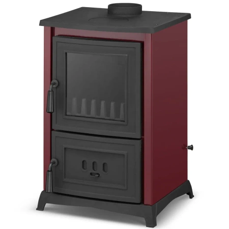 Piec kominek koza żeliwny z płytą grzewczą fajerką bordowy 6,5-8,5kW na drewno (średnica wylotu spalin: 130mm) - spełnia anty-smogowy EkoProjekt 99683063
