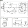 Silnik hydrauliczny tłoczkowy Hydro Leduc (objętość robocza: 80,4 cm³, maksymalna prędkość ciągła: 4500 min-1 /obr/min) 01538902