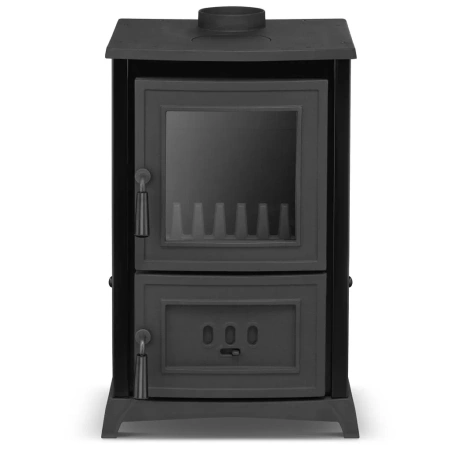 Piec kominek koza żeliwny z płytą grzewczą fajerką czarny 6,5-8,5kW na drewno (średnica wylotu spalin: 130mm) - spełnia anty-smogowy EkoProjekt 99683063