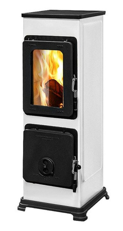 Piec wolnostojący 2,5-7,5kW na drewno i węgiel (kolor: biały, spaliny: tył) - spełnia anty-smogowy EkoProjekt 88881994
