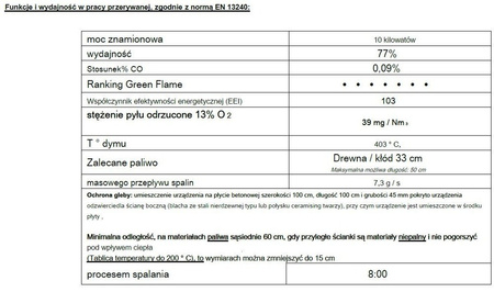 INVICTA Piec wolnostojący 10kW Modena (kolor: emalia szara) - spełnia anty-smogowy EkoProjekt 86876395
