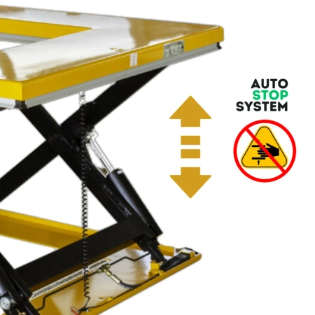 Stół podnośny nożycowy do palet w kształcie litery U (udźwig: 1500kg, wymiary platformy: 1600x1180 mm, wysokość podnoszenia min/max: 105-860 mm) 80183109