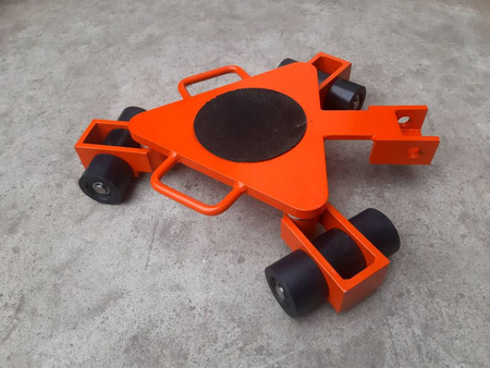 Wózek rotacyjny bez płyty obrotowej do transportu maszyn, urządzeń i sprzętu (rolki: 9x poliamidowe toczone, nośność: 3 ton) 50279760