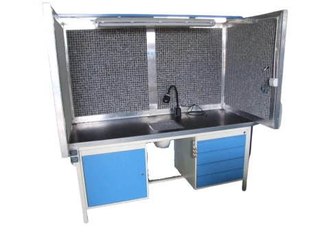 Stanowisko robocze – stół z zabudową dźwiękochłonną (wymiary: 2000x700-750x850 mm) 16083243