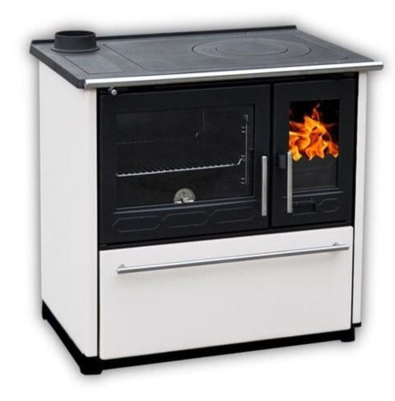 Kuchnia stalowo żeliwna z piekarnikiem 8-11kW, bez płaszcza wodnego (wylot spalin lewy: 120mm, kolor: biały) - spełnia anty-smogowy EkoProjekt 58477289