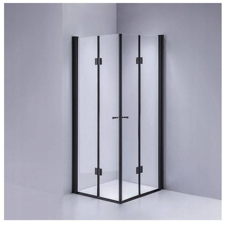 Kabina prysznicowa 80x80 szkło 6mm kwadrat czarna 23178187