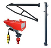 Wciągarka elektryczna linowa budowlana + Wysoki maszt + Ramie robocze + lina 30m + sterowanie ręczne 1,5m (udźwig: 200 kg) 08183101