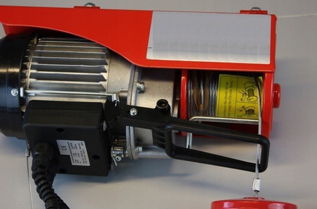 Wciągarka elektryczna linowa budowlana 100kg/15m + sterowanie ręczne 1,5m - do wyboru ramię, maszt, podpory, uchwyt rusztowania (udźwig: 100 kg) 08179949