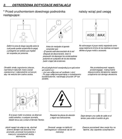Wciągarka elektryczna linowa budowlana + lina 30m + sterowanie ręczne 1,5m (udźwig: 300kg) 08126409