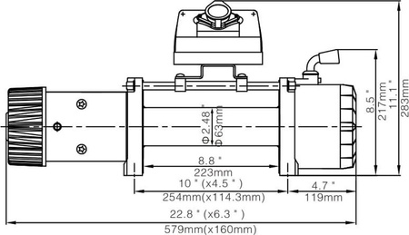 Wyciągarka Escape EVO 12000 lbs [5443 kg] EWX-S z liną syntetyczną 12V (lina: 9,5mm szara dyneema 27m 9800kg +hak zdejmowany) 81877739